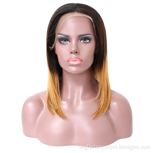 Factory outlet wholesale price omber human hair lace wig, natural hairline 1b/2/27 color human hair wigs